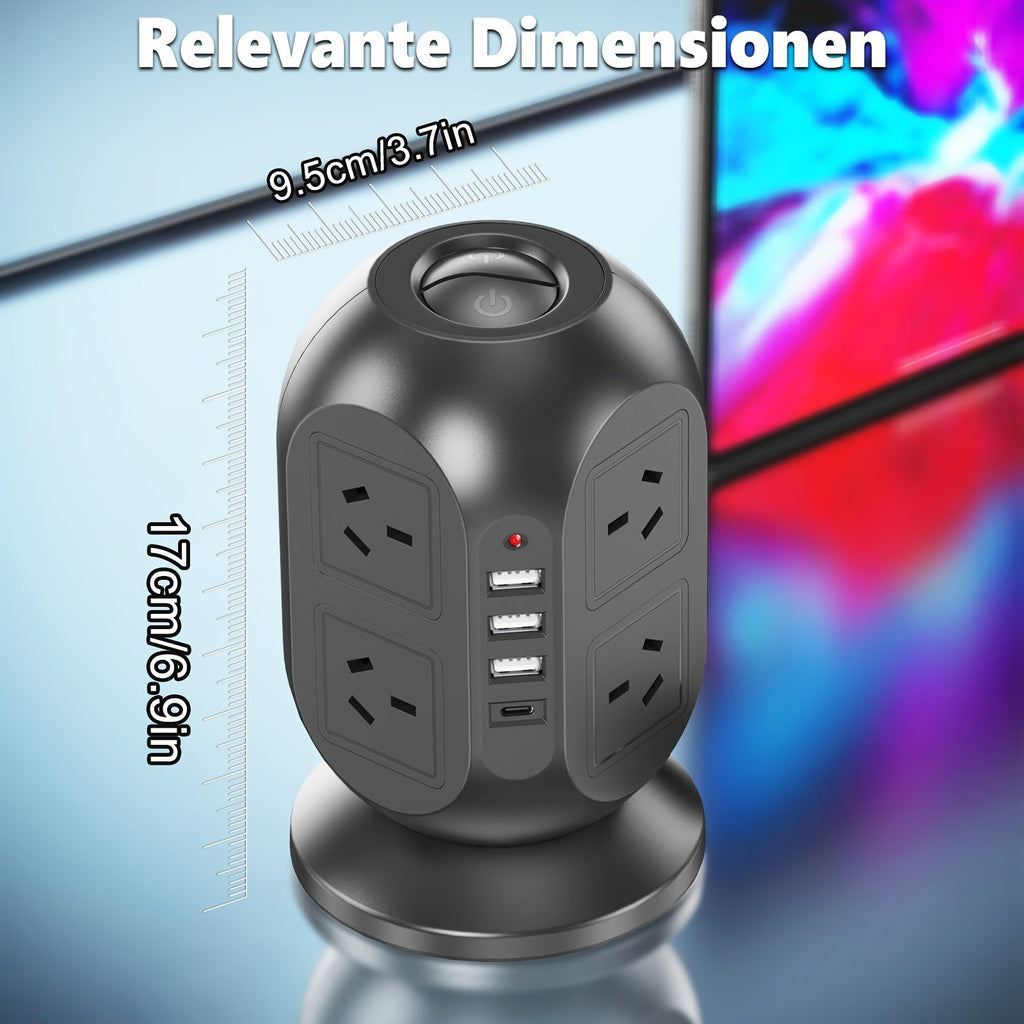 12-in-1 Tower Power Strip with USB