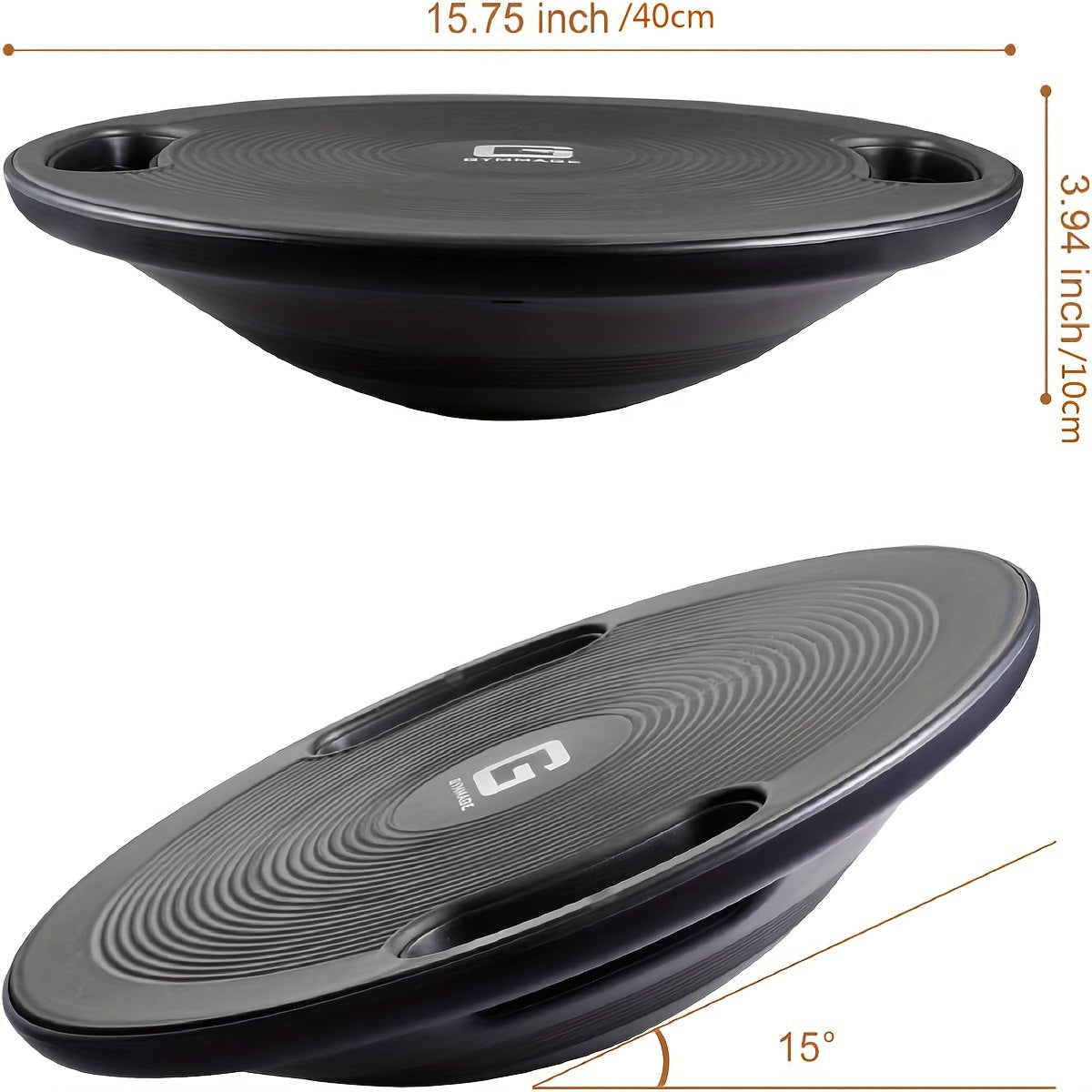 1pc Balance Board - Non-Slip Exercise Trainer(Black)