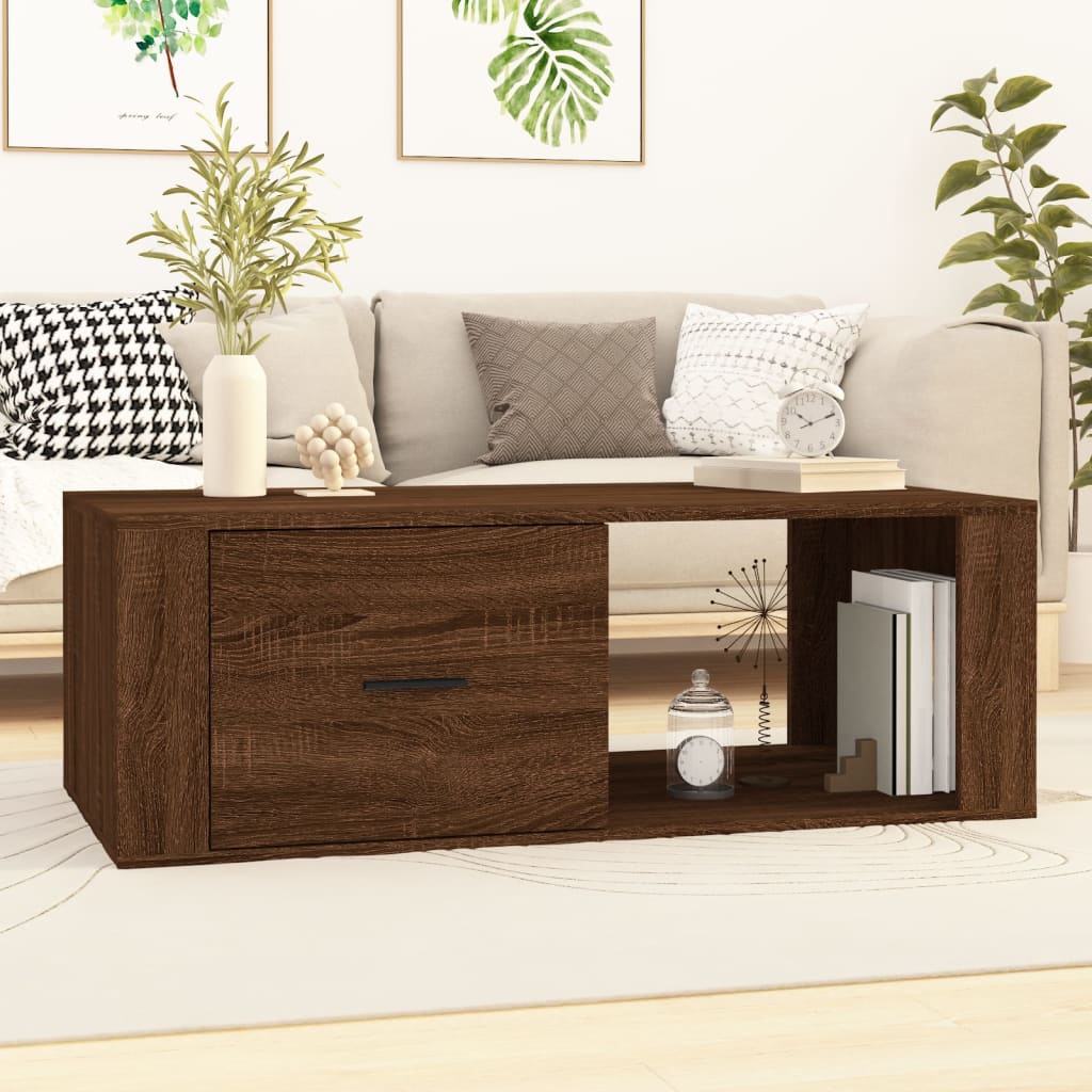 NNEVL Coffee Table Brown Oak 100x50.5x35 cm Engineered Wood