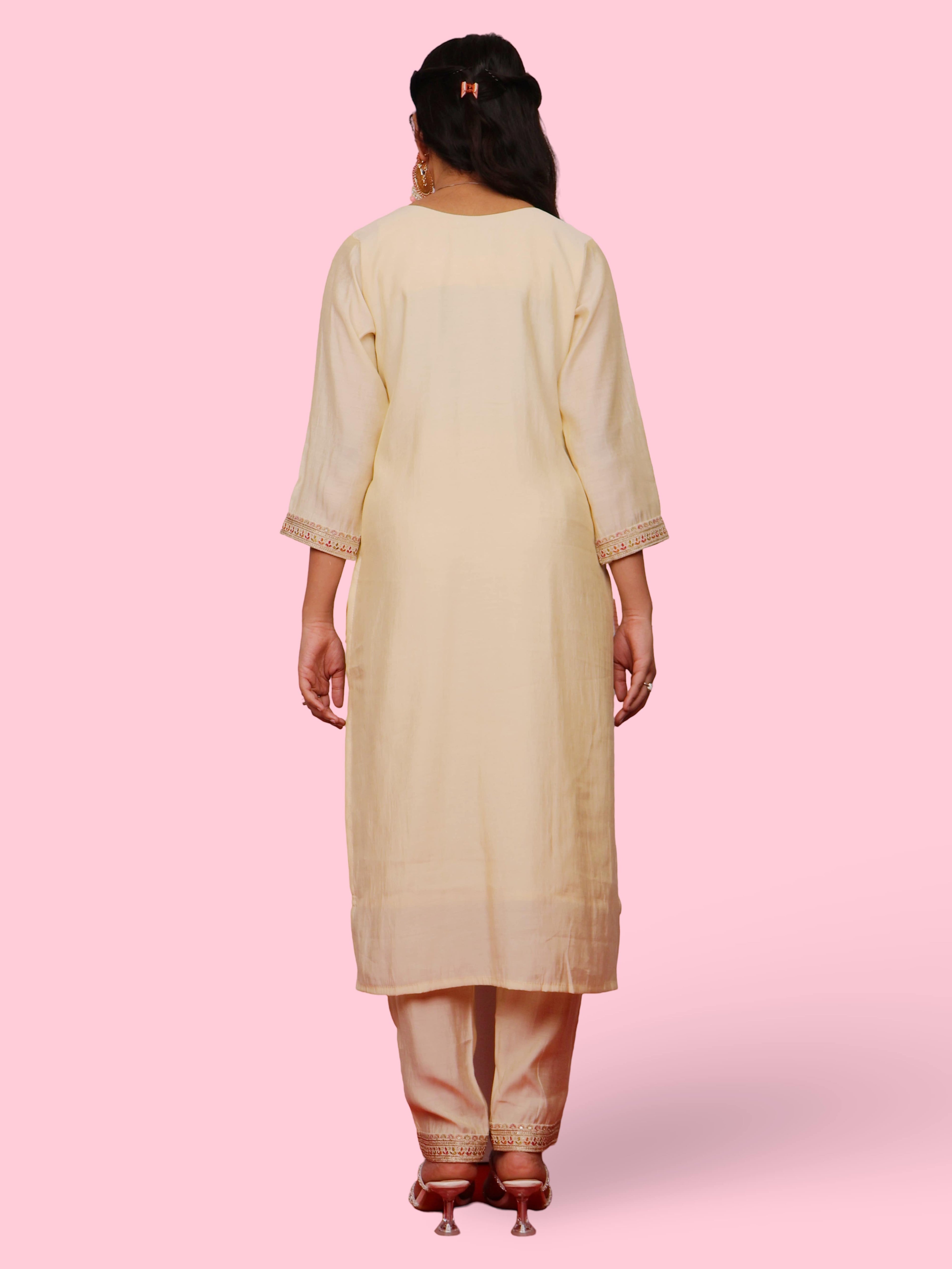 Women's Silk Kurta-Pant, and Dupatta Set