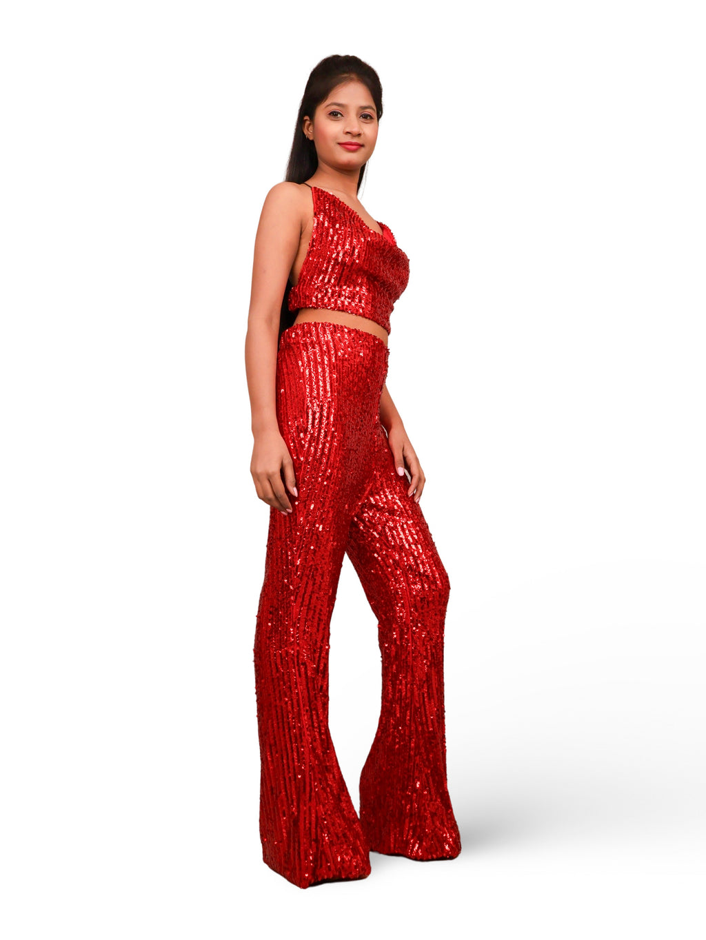Sequins Spaghetti Neck Co-Ord Set by Shreekama