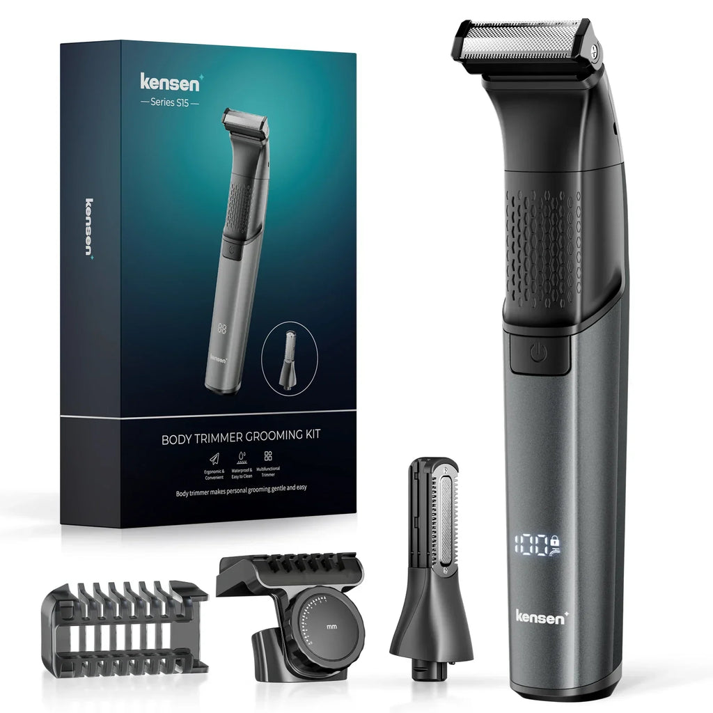 2-in-1 Dual-Sided Electric Trimmer Shaver Beard Body Razor Black
