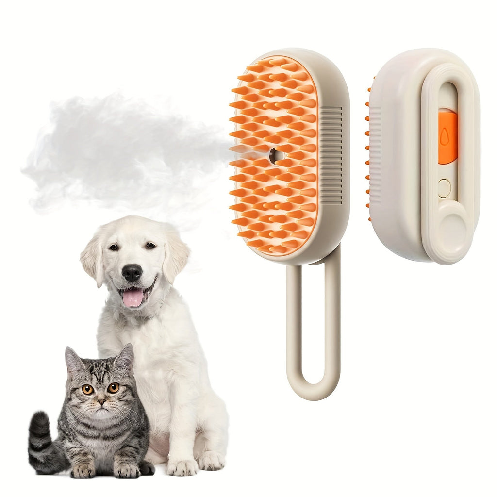 3-in-1 Rechargeable Steam Pet Brush for Cats & Dogs