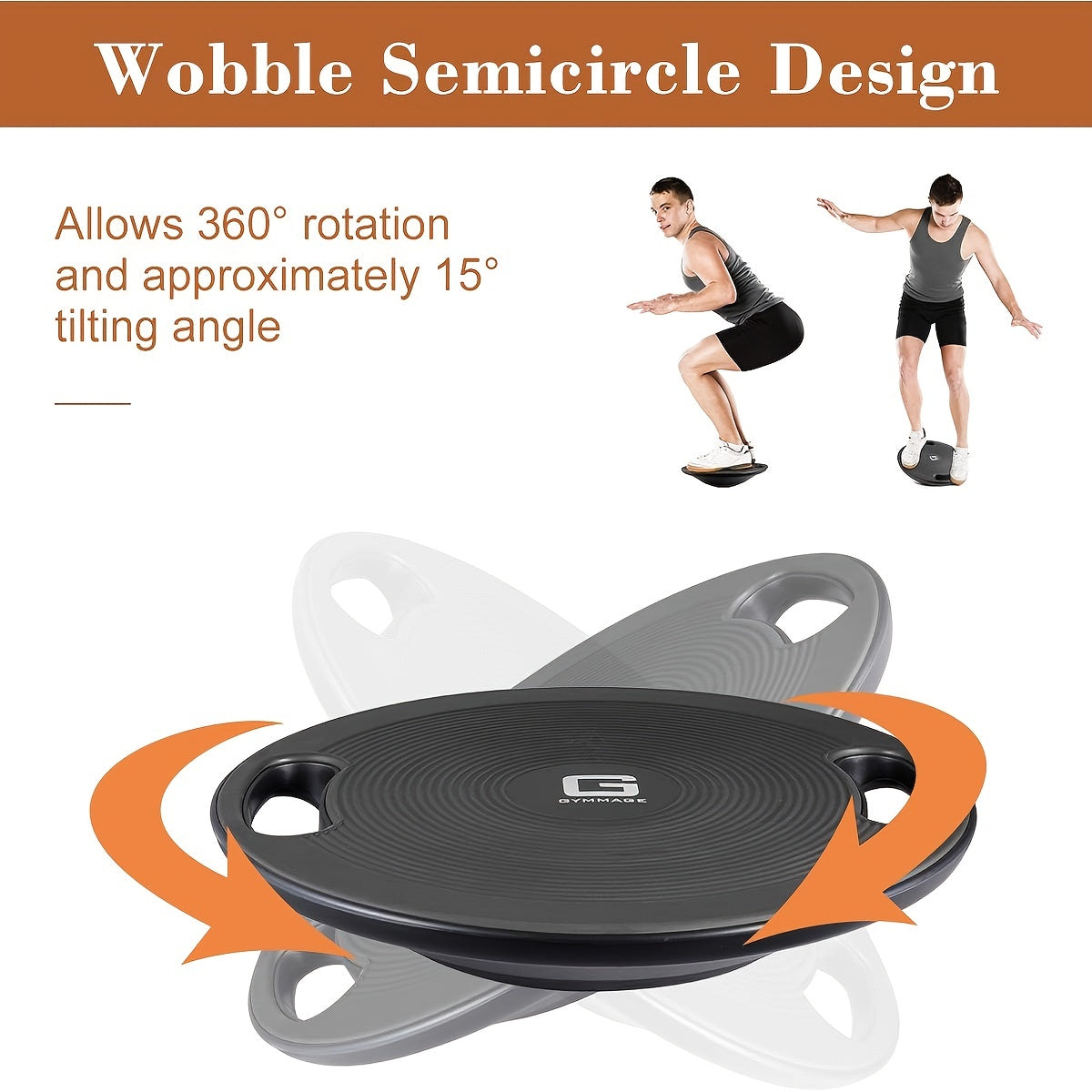 1pc Balance Board - Non-Slip Exercise Trainer(Black)